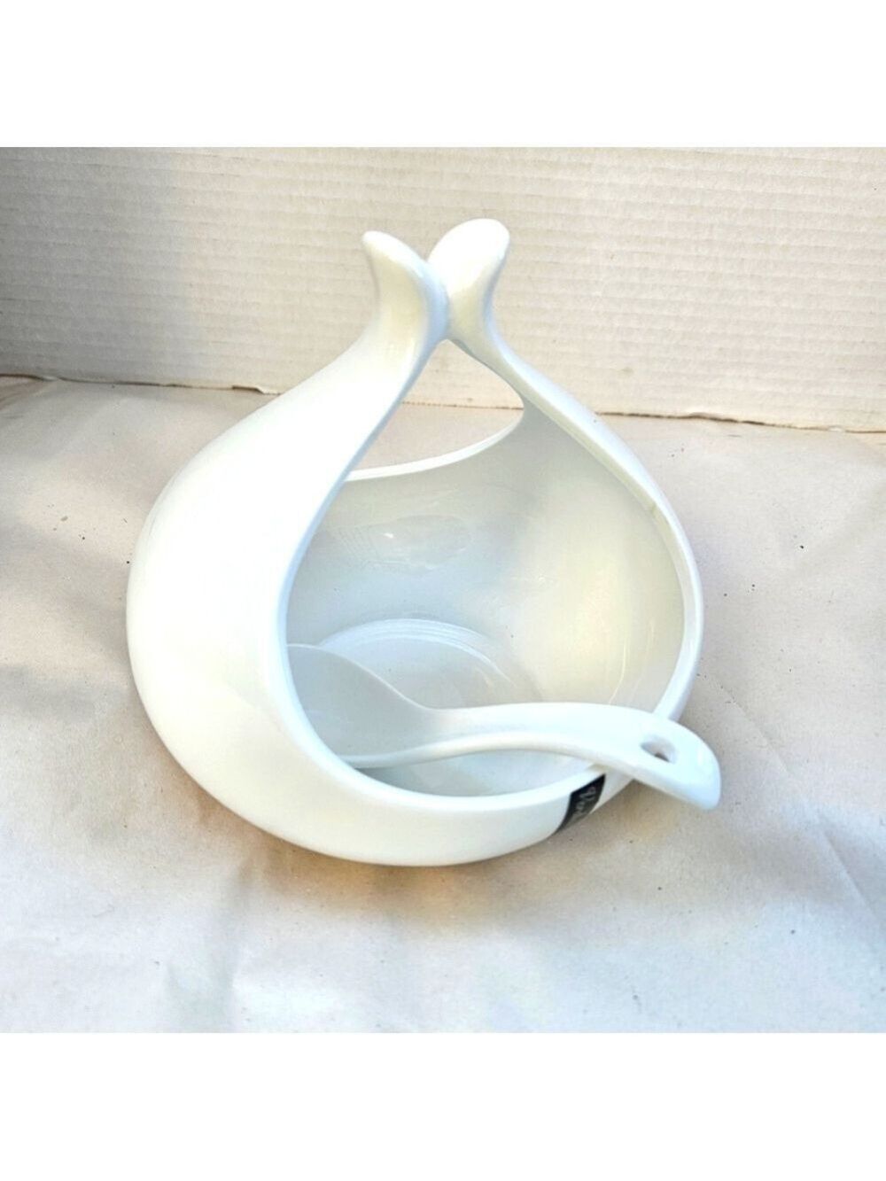 MCM Verdici Design Porcelain Gravy Boat with Spoon